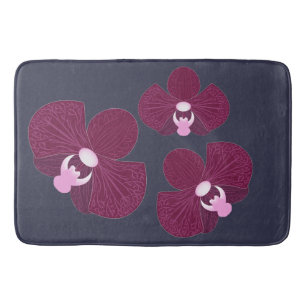 Tapete De Banheiro Orquídeas Abstrato cor-de-rosa e roxo profundas
