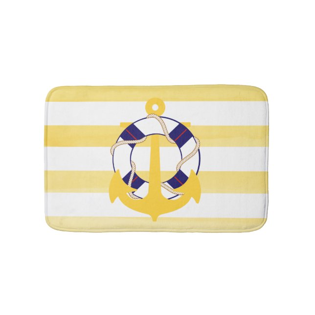 Tapete De Banheiro Os efeitos de PixDezines náutica/âncora/aquarela (frente)
