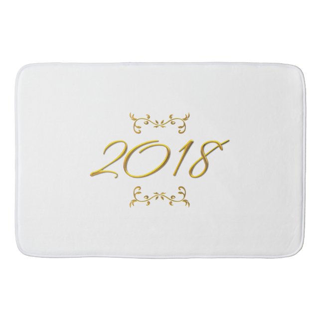 Tapete De Banheiro Ouro 3-D Olhar para o Modelo 2018 Bath Mat (Frente)