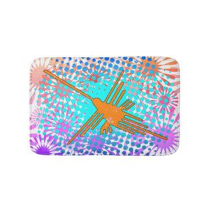 Tapete De Banheiro Ouro angustiado Linhas Nazca Hummingbird