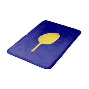 Tapete De Banheiro Ouro Azul marinho Amarelo Tulipa Corante Floral Co