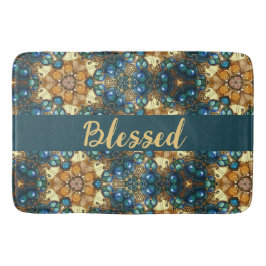 Tapete De Banheiro Ouro design azul-escuro geométrico