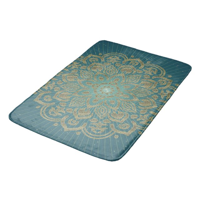 Tapete De Banheiro OURO MANDALA Rosette - Bath Mat, Rug (Angulado)