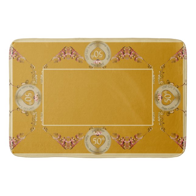 Tapete De Banheiro ouro Ochre de 50/12 Aniversário Bath Mat (Frente)