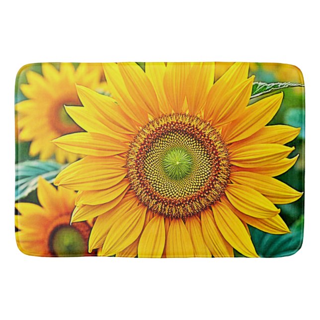 Tapete De Banheiro Ouro Sunflower Field Serenity Design (Frente)