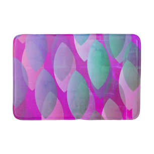 Tapete De Banheiro Padrão Abstrato Moderno   Magenta Rosa Teal