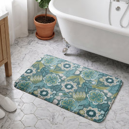 Tapete De Banheiro Padrão Botânico Boho Floral