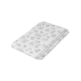 Tapete De Banheiro Padrão Branco da Cinza de Tatuagens do Marinheiro 