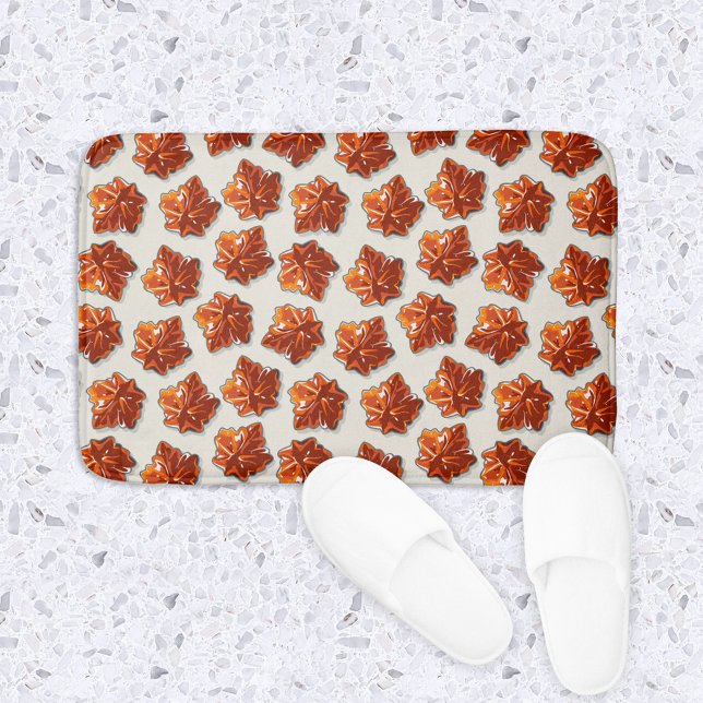 Tapete De Banheiro Padrão canadense de doce de aranha (Maple Candy Bath Mat)