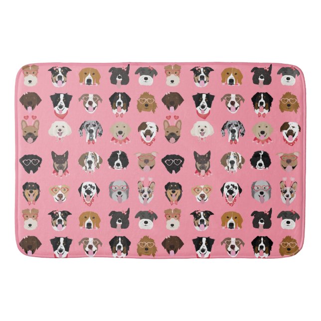 Tapete De Banheiro Padrão da face do Namorados do cão (Frente)