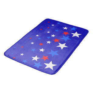 Tapete De Banheiro Padrão das estrelas azul, vermelha e branca