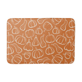 Tapete De Banheiro Padrão de Abóbora Laranja Decoração de Outono Hall