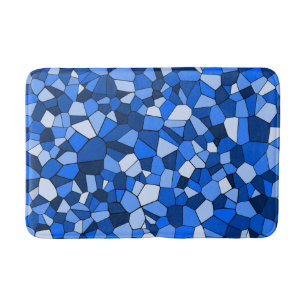Tapete De Banheiro Padrão de Abstrato de mosaico azul moderno