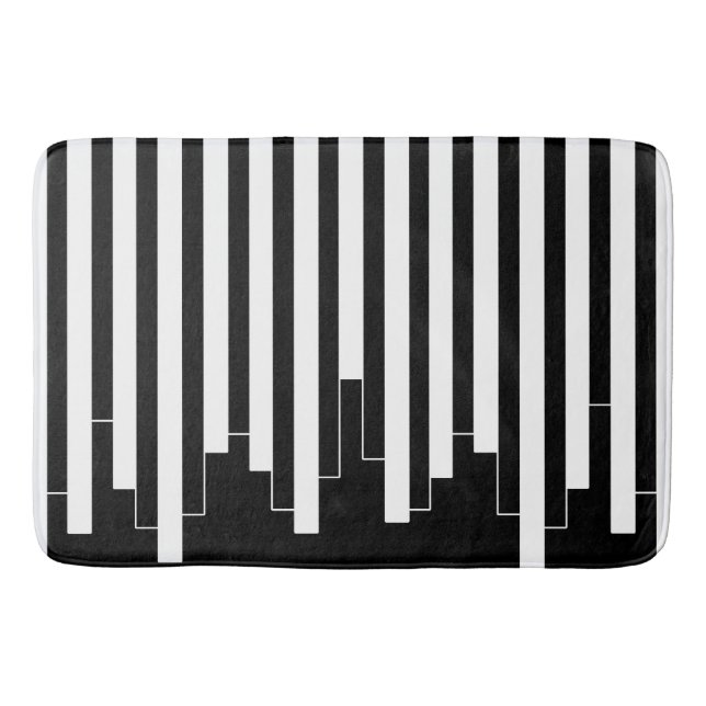 Tapete De Banheiro Padrão de abstrato - preto e branco (Frente)