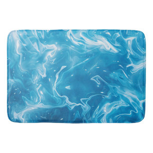 Tapete De Banheiro Padrão de Água Piscina Azul Aqua