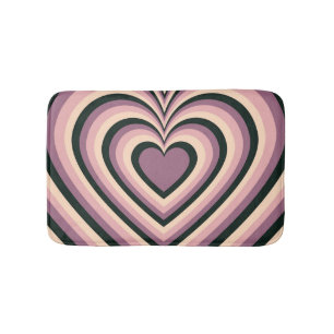 Tapete De Banheiro Padrão de Amor do Coração Preto Roxo