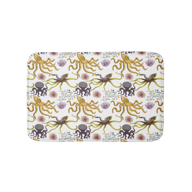 Tapete De Banheiro Padrão de animais aquáticos | vida submarina do oc (frente)