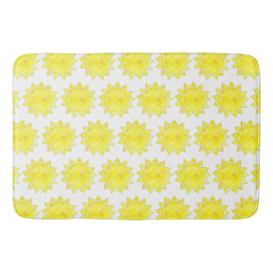Tapete De Banheiro Padrão de Aquarela Amarelo