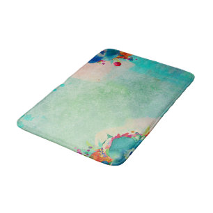 Tapete De Banheiro Padrão de Aquarela Floral Abstrato delicioso