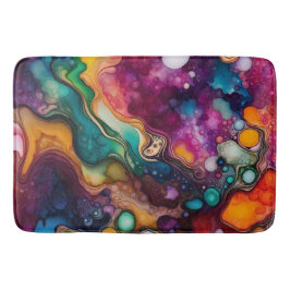 Tapete De Banheiro Padrão de Aquarela Surreal Psicodélica