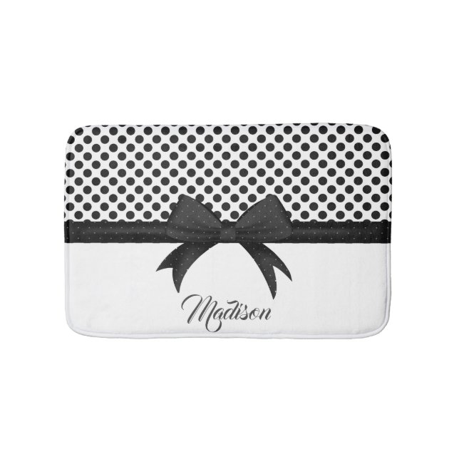 Tapete De Banheiro Padrão de Arco e pontos pretos (frente)