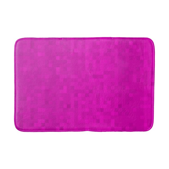Tapete De Banheiro Padrão de Azulejos de mosaico magenta a quente, (Frente)