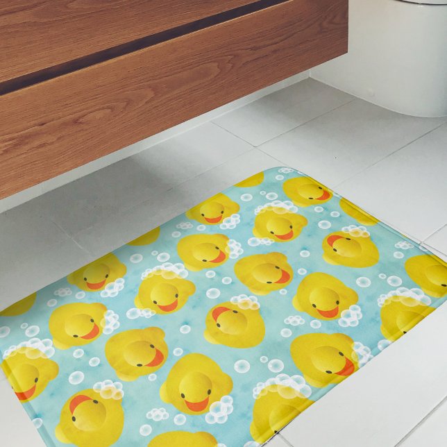 Tapete De Banheiro Padrão de Banho de Patos de Borracha (Rubber Ducks Pattern Bath Mat)