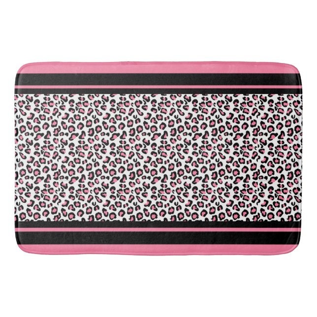 Tapete De Banheiro Padrão de Bath Mat/Zebra Rosa (Frente)