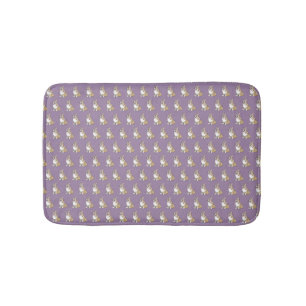 Tapete De Banheiro Padrão de Cachorro Corgi Cortado em Fundo Violeta