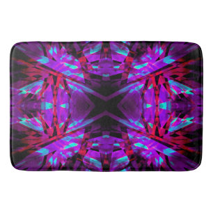 Tapete De Banheiro Padrão de caleidoscópio roxo e vermelho