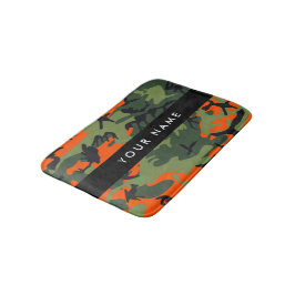 Tapete De Banheiro Padrão de Camuflagem Laranja, Seu nome, Personaliz