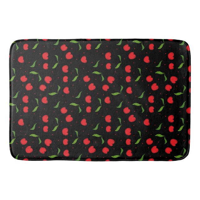 Tapete De Banheiro Padrão de Cereja Vermelha Doce (Frente)