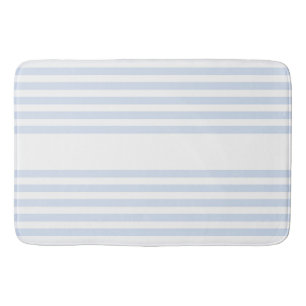 Tapete De Banheiro Padrão de cinco listras azul-claro e branco