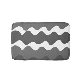 Tapete De Banheiro Padrão de cinzas e ondas horizontais brancas