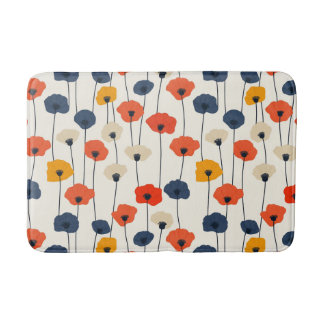 Tapete De Banheiro Padrão de coloração aquosa de papoilas