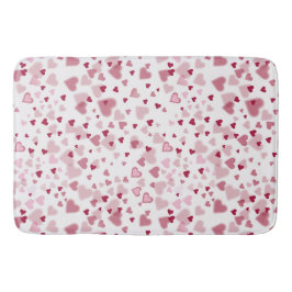 Tapete De Banheiro Padrão de Corações Lindos Rosa