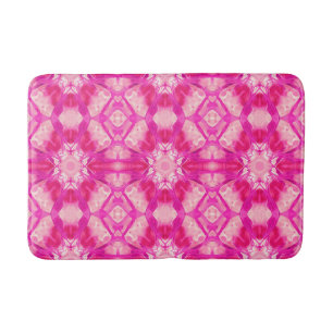 Tapete De Banheiro Padrão de Corante Rosa-Rosa Fuchsia e Pastel