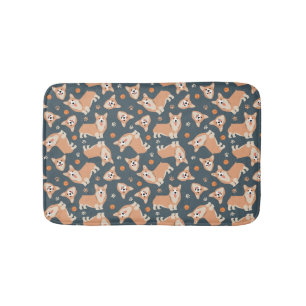 Tapete De Banheiro Padrão de Corgi Cute