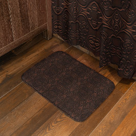 Tapete De Banheiro Padrão de Couro e Couro Floral Barroco