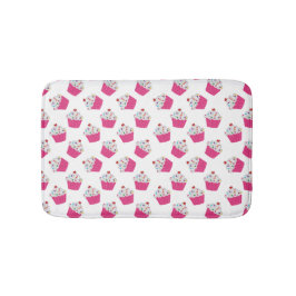 Tapete De Banheiro Padrão de Cupcake Rosa Brilhante do Deserto Bonito