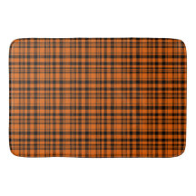 Padrão de design xadrez em tweed laranja e preto e