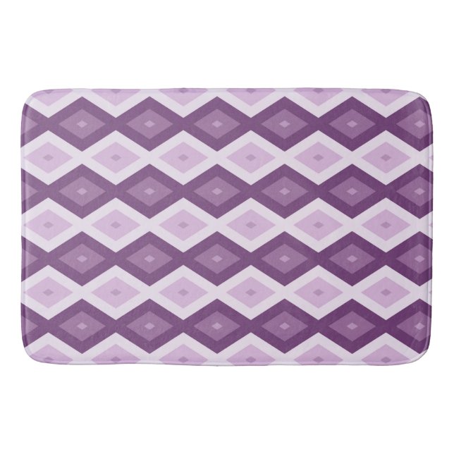 Tapete De Banheiro Padrão de diamante roxo (Frente)