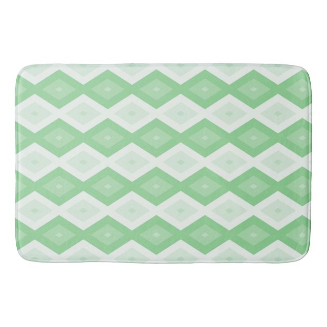 Tapete De Banheiro padrão de diamante verde maçã (Frente)
