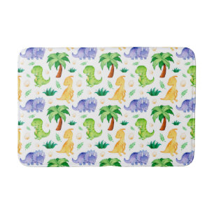 Tapete De Banheiro Padrão de Dinossauro de Neon Watercolor Cute