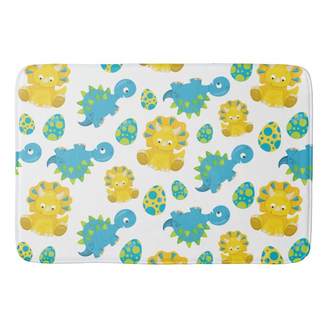 Tapete De Banheiro Padrão De Dinossauros, Dinossauros Cutes, Dino Beb (Frente)