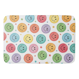 Tapete De Banheiro Padrão de Emoji Sorridente