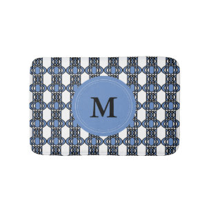 Tapete De Banheiro Padrão de escaravelho de Abstrato azul de monogram