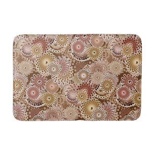 Tapete De Banheiro Padrão de espiral fractal, castanho, castanho e be