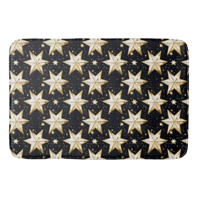 Tapete De Banheiro padrão de estrelas douradas (Frente)