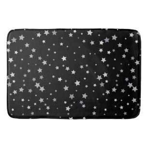 Tapete De Banheiro Padrão de Estrelas Prateadas Cujas Qualquer cor